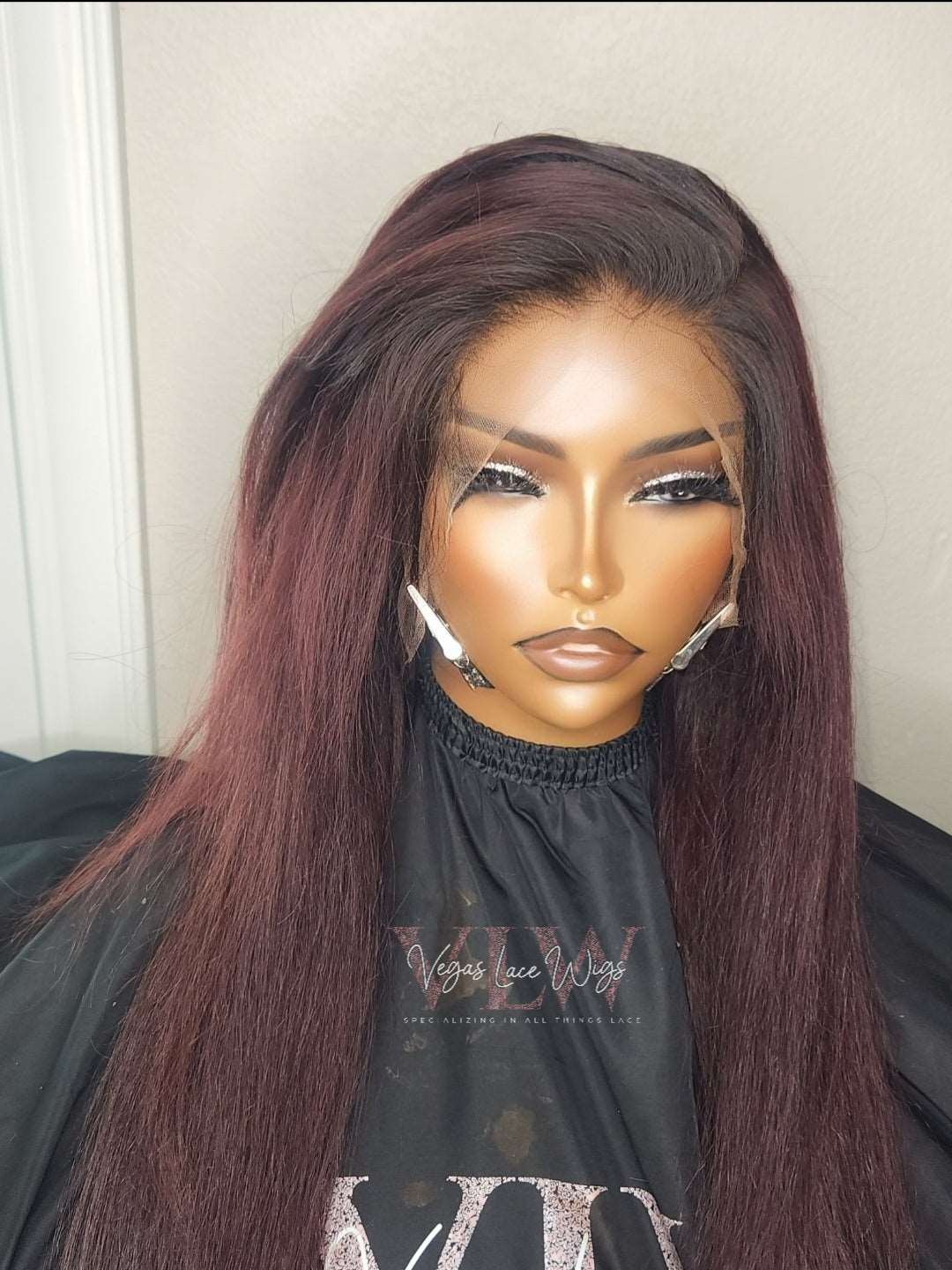 HD Invisible Lace Wig 99j with dark roots