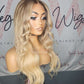 HD Invisible Lace Blond Wig With Dark Roots