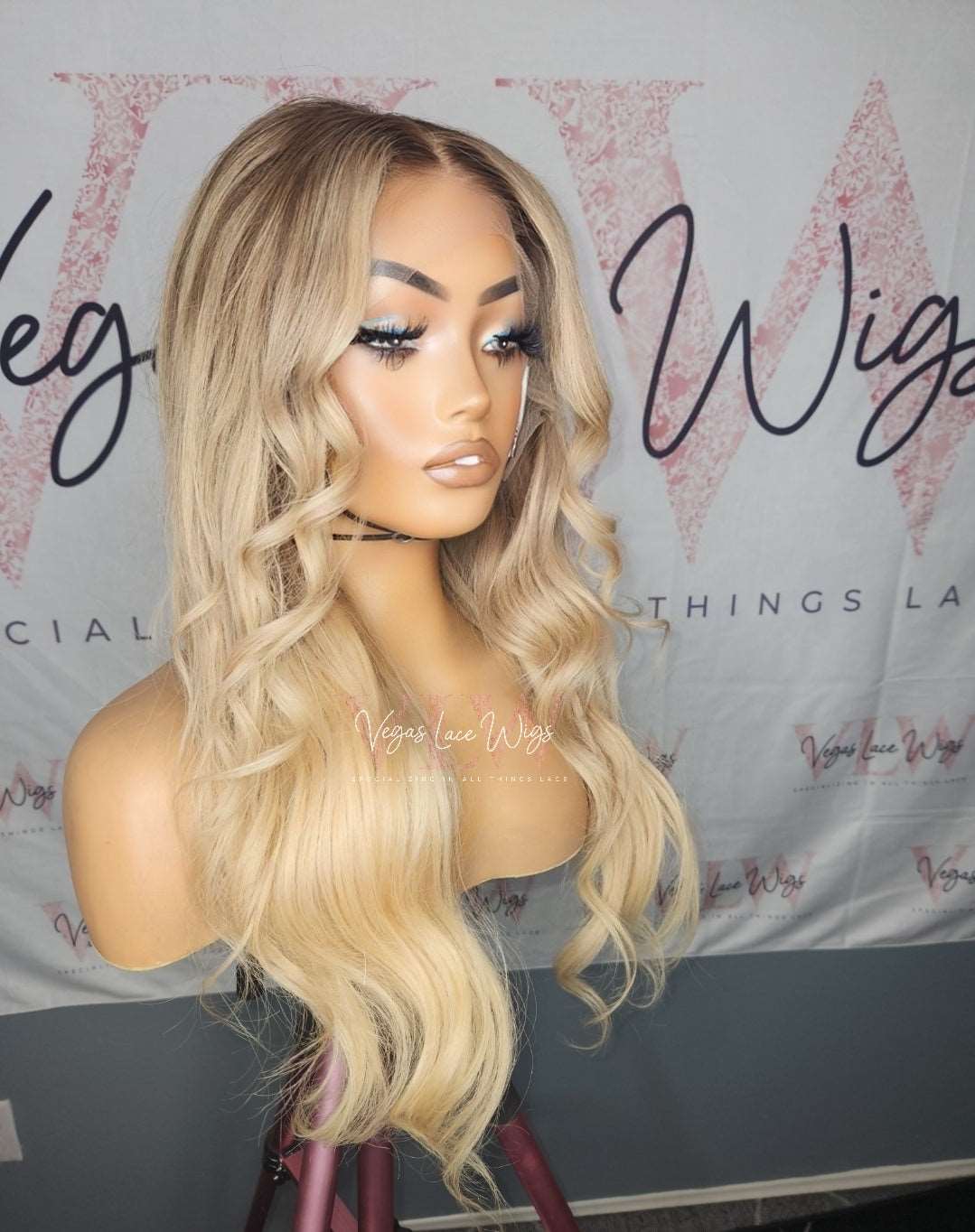 HD Invisible Lace Blond Wig With Dark Roots