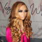 HD Invisible Lace Ginger Wig Blond Highlights Amaya