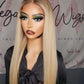 Invisible Lace Blond Wig With Dark Roots Straight