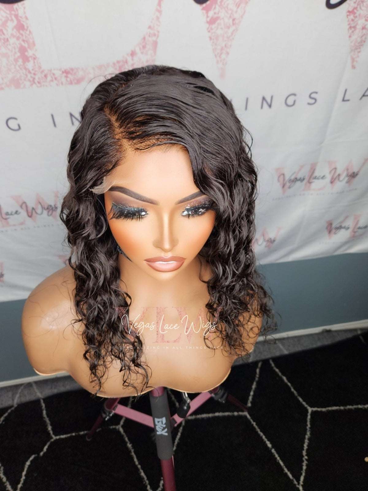 Invisible HD Lace Wig Deep Wave Short