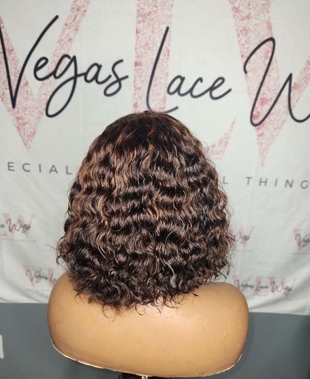 Invisible HD Lace Bob Wig Deep Wave HoneyBrown Highlights Breeona