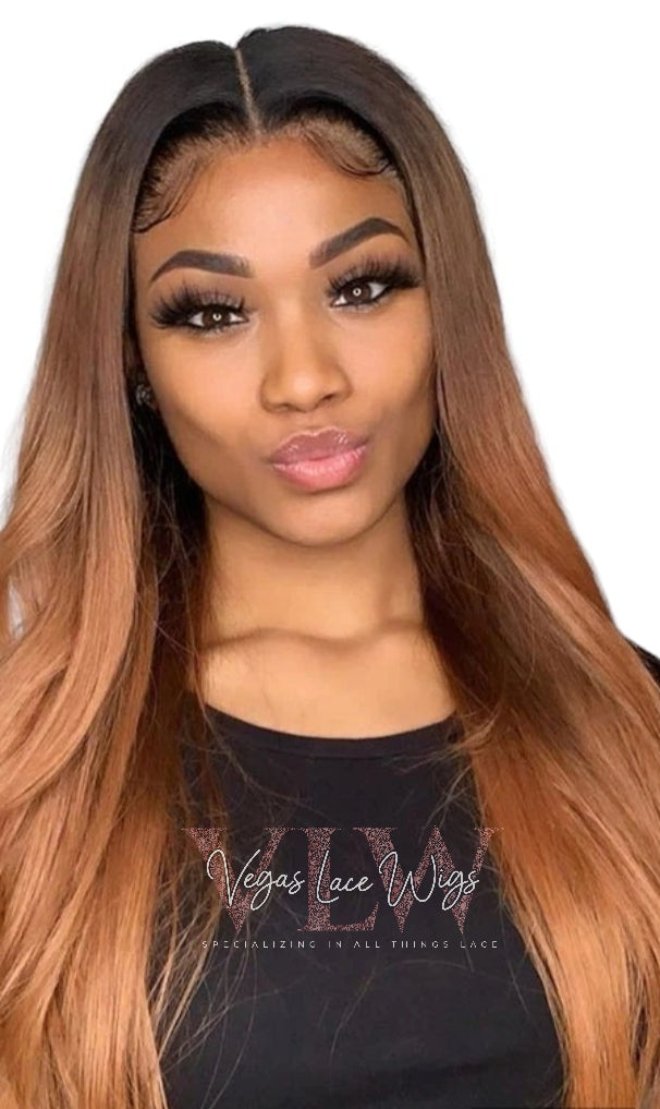 HD Invisible Lace Wig Ombre HoneyBrown