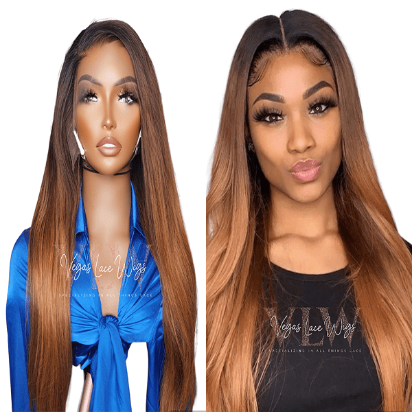 HD Invisible Lace Wig Ombre HoneyBrown