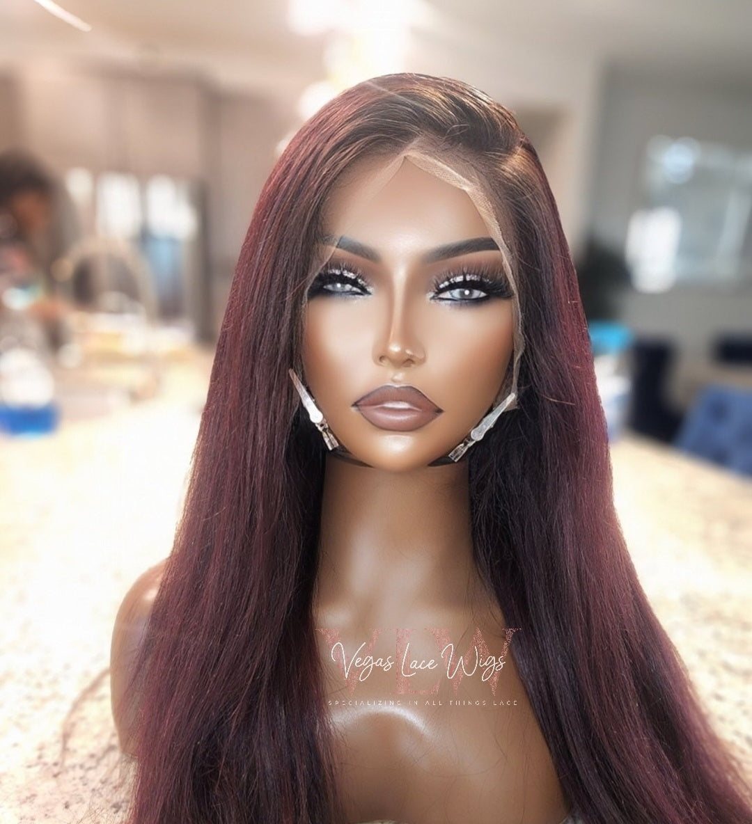 HD Invisible Lace Wig 99j with dark roots