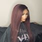 HD Invisible Lace Wig 99j with dark roots