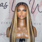 HD Invisible Lace Straight Wig with Blonde Highlights