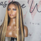 HD Invisible Lace Straight Wig with Blonde Highlights