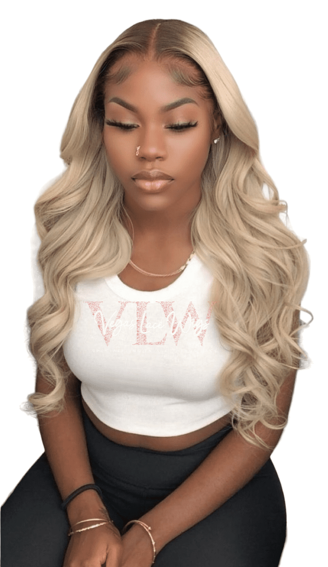 HD Invisible Lace Blond Wig With Dark Roots