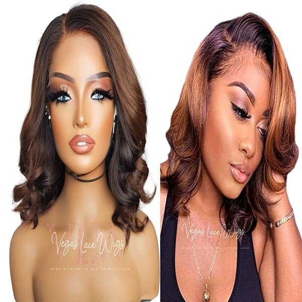 Invisible HD Lace Bob Wig Body Wave with #4 Highlights