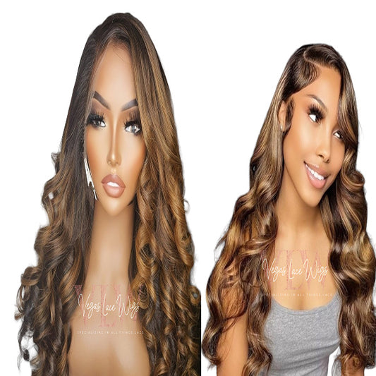 HD Invisible Lace Highlighted Wig Body Wave