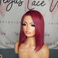 Invisible HD Lace Bob Wig Straight Red